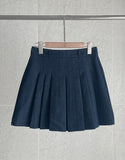 Kay Pleated Mini Skirt [Belt set]