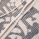 Galaxy lettering hooded zip-up knit