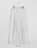 Moniki banding string rivet cut pin tuck wide pants