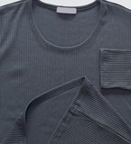 Flo U-neck Rib Muscle Fit Long Sleeve T-shirt