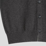 Ster color-block collar short-sleeve knit cardigan