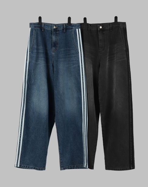 【SCENERITY】Taping line balloon jeans Taping line balloon jeans - SCENERITY | 60% - Asian Fashion