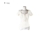 Nerdy Check Tie Shirred Slim Short Sleeve T-shirt
