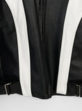 Curring Color Matching Leather Jacket