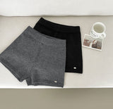 Banding Pendant Wool Blend Thick Knit Fall Shorts