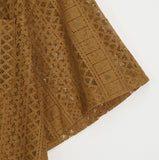 Pla Embroidery Punching Short Sleeve Shirt