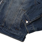 Ocean Washing Stitch Biker Denim Jacket