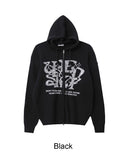 Delrin Print Knit Hood Zip-Up