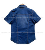 Wes Span Semi-Crop Snap Denim Shirt