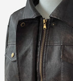 Crop Stiff Leather Jacket