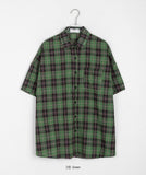 [unisex] Ruwon Pocket Check Over Shirt