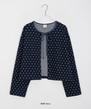 [BAONHAUS] Karoi Ribbon Dot Cotton Cardigan
