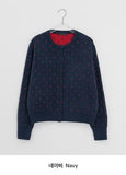 Yuhri Dot Round Knit Cardigan