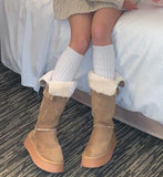 Bolt Winter Fur Platform Sole Long Boots