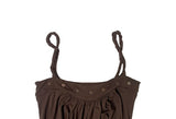 Ranky Vintage Button Balloon Shirring Sleeveless