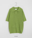 [unisex] Panky Summer Boucle Collar Short Sleeve Knit