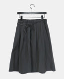 [Belt bag set] Machi pleated frill nylon banding midi skirt