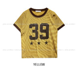 39 Sporty Pinstripe Ringer Short Sleeve