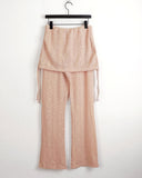 chibbon punching see-through shirring skirt bootcut pants
