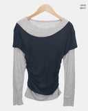 Tenro Short Sleeve Color Matching Round T-Shirt