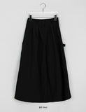 Menbi Pin Tuck Banding Nylon Carpender Long Skirt