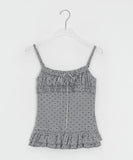 Gentil Frill Dot Layered Sleeveless Cardigan Set