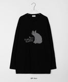 [unisex] Nady Cat Printed Over Long Sleeve Tee