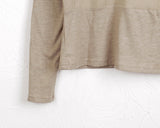 Jenky vintage button ribbed slim V-neck T-shirt