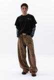 damage washing layered t-shirt