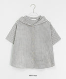 Meters Summer Check Hood Short Sleeve Shirt