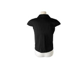 Lambs Button Collar Shirred Puff Blouse Shirt