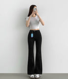 Color Raw Cotton Denim Slim Semi Bootcut Pants