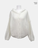 Lyle Mohair Hooded Knit Cardigan