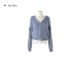 Zion Angora V-neck Loose Fit Knit Cardigan