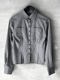 Dual Button Stripe Shirt