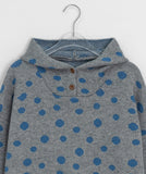 Hots High Neck Button Dot Hooded Knit
