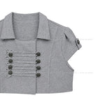 Nak Layered Napoleon Epaulet Jacket Set