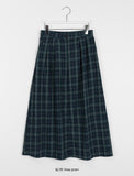 Limoy banding pin tuck check long skirt