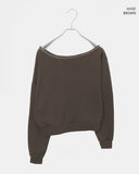 Urban lace one-off shoulder long sleeve sweatshirt