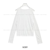 Eto Summer See-through Shoulder Slit Knit