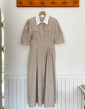 Dali Stripe Color Matching Shirt Banding One Piece