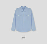 (UNISEX) Two-Pocket Cotton Standard Shirt