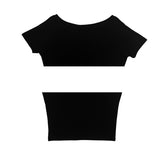 Demp One Shoulder Off Short Sleeve Loose Fit T-Shirt