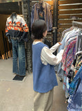 Chohind ribbon bokashi knit vest