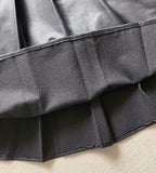 Elb Pleated Leather Culotte Skirt