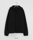 [unisex] Roeri High Neck Over Hood Ribbed Knit Cardigan