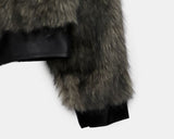 Nupe Two-Tone Fur Two-Way Zip-Up Jumper