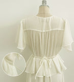 Seine V-neck Peplum Flare Chiffon One Piece