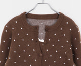 Kura Dot Sleeveless Frill Cardigan Set