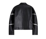 Slit Leather Jacket